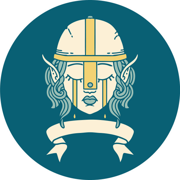 哭精灵战士性格面带旗帜图片下载