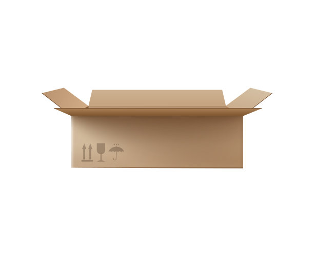 侧视图打开回收棕色纸箱图片下载