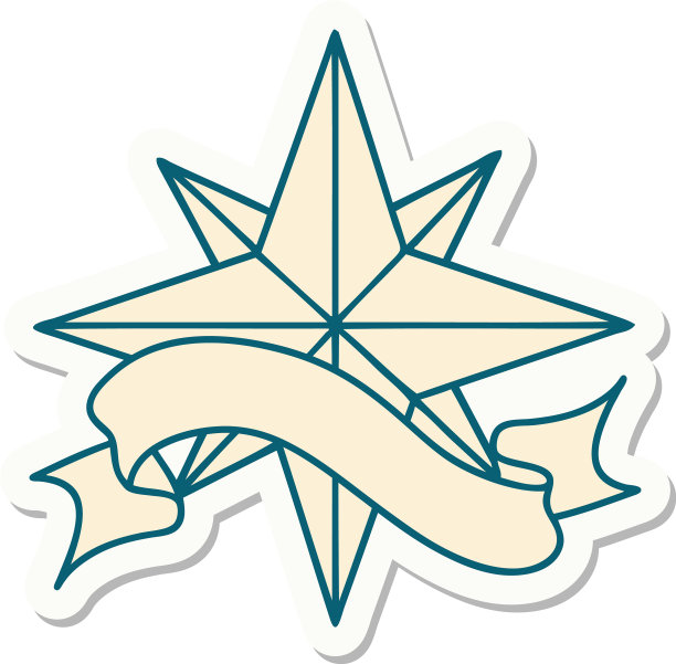 星星banner纹身贴纸图片下载