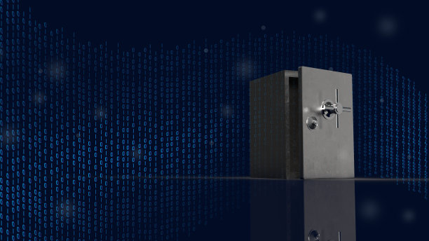 保险箱和数字数字在黑暗背景的安全内容3d渲染图片下载
