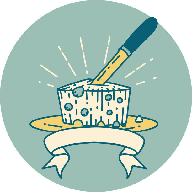 图标纹身风格盘子奶酪图片下载