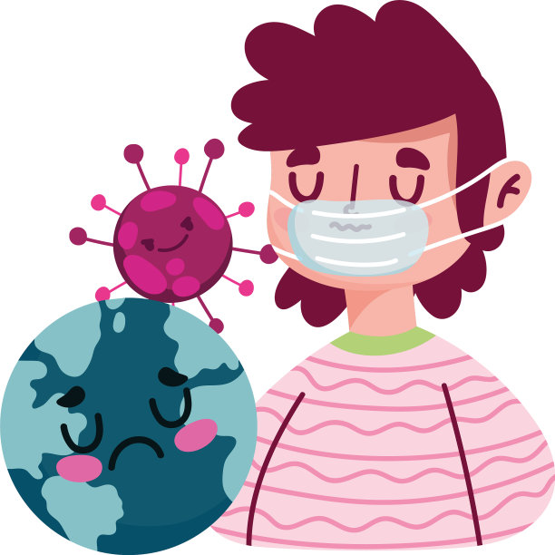 戴口罩的人世界和冠状病毒图片下载