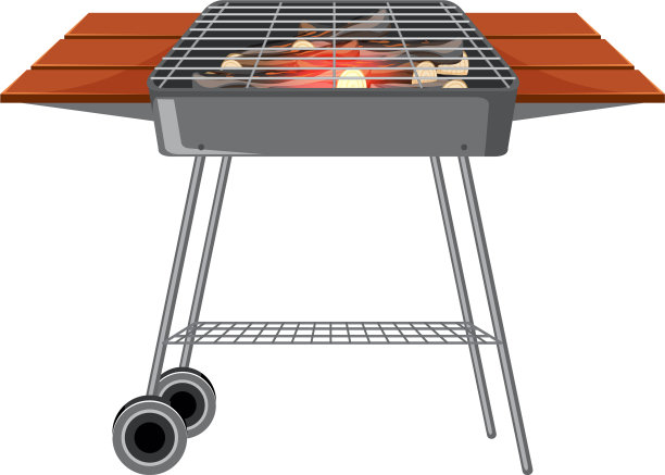 烧烤架在白色背景图片下载
