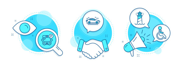 公共汽车停车禁用和汽车图标设置图片下载