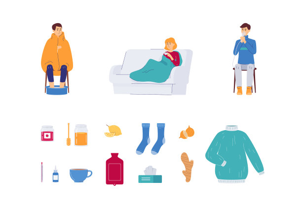 集治疗病毒冠状病毒要素平图片下载