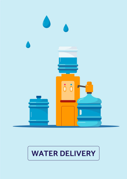 送水服务的横幅上有瓶子和图片下载