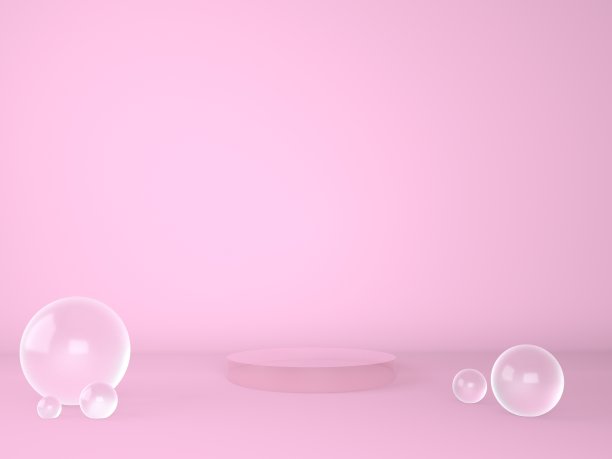 产品平台上粉彩背景3d。抽象极小几何概念。工作室站平台主题。展会及企业营销展示阶段。图片下载