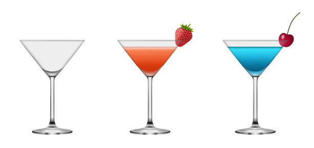 设置空的和满的鸡尾酒杯图片下载