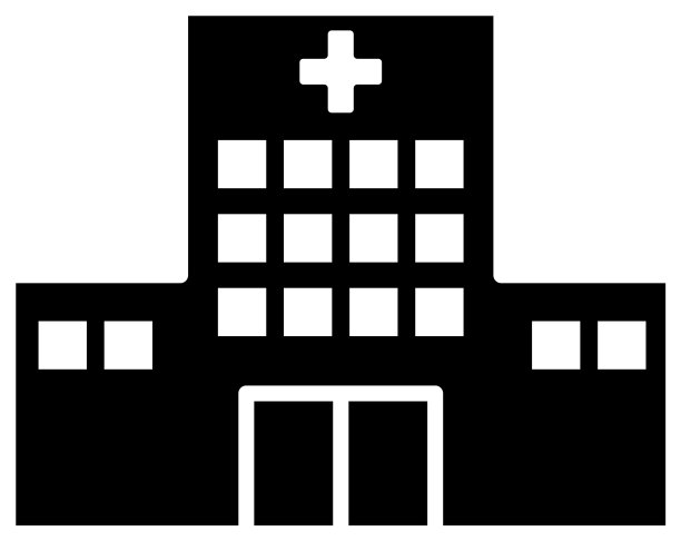 医院建筑轮廓造型图标图片下载