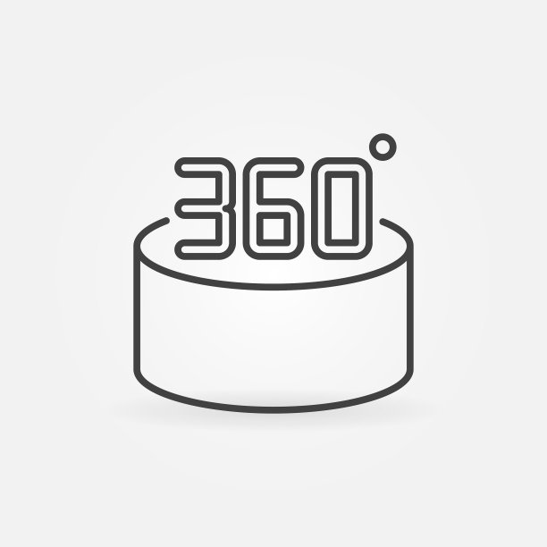 360度极简概念轮廓图标图片下载