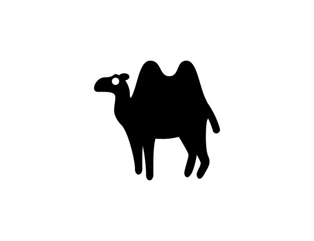 两个驼峰象征骆驼。孤立的骆驼剪影符号-矢量图片下载