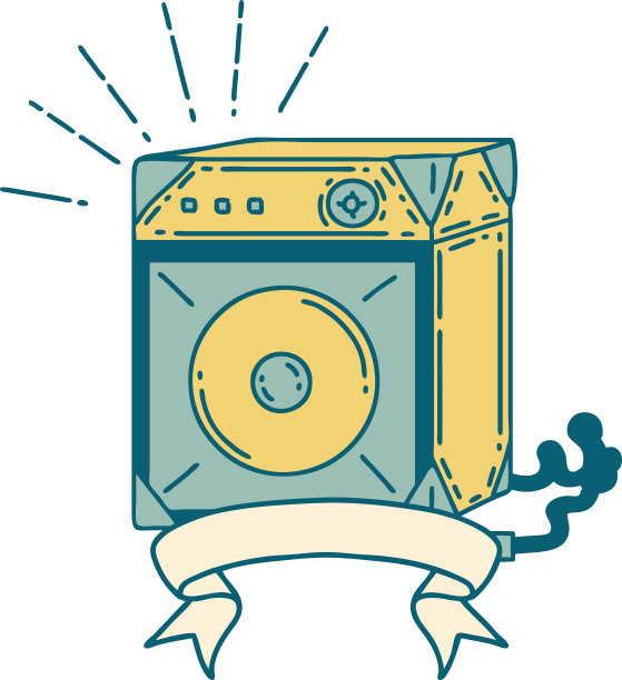 旗帜与纹身风格的吉他放大器图片下载