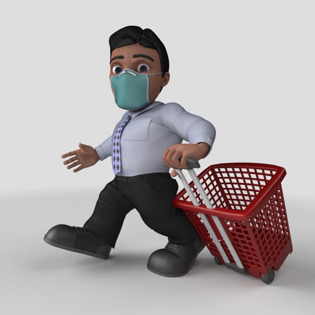 3D卡通商业人物在面具图片下载