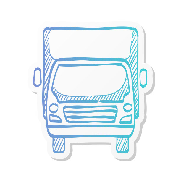 贴纸风格的图标-卡车图片下载