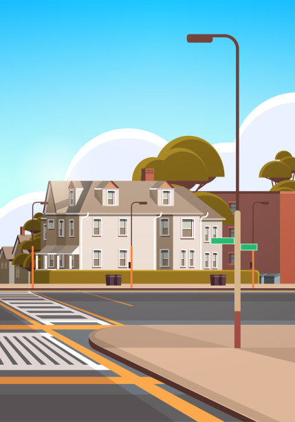 城市立面建筑空无一人，城市街道，房地产城镇，外部垂直图片下载