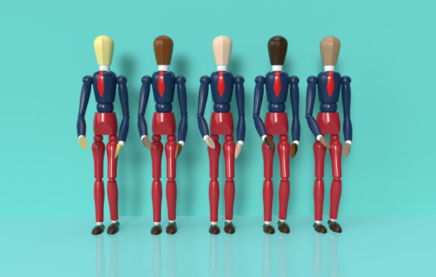 公司由代表不同种族的五个人组成。多样性的概念图片下载