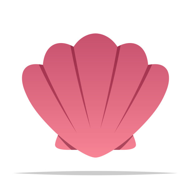 粉色海贝矢量孤立插图图片下载