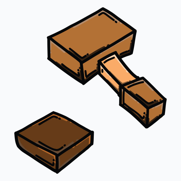 木锤颜色矢量图标。手绘素描插图eps10图片下载