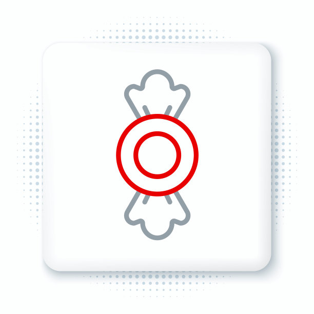 Line Candy图标孤立在白色背景上。色彩斑斓的轮廓的概念。向量图片下载