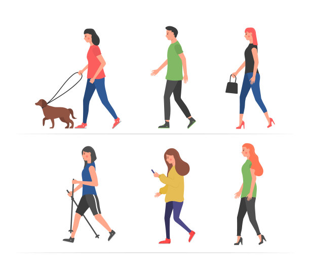 走的人的角色。图片下载