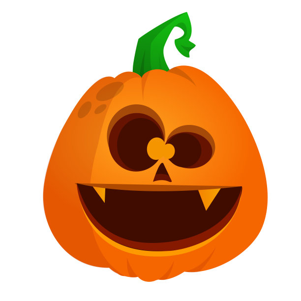 卡通有趣的万圣节南瓜头孤立在白色的背景。矢量图图片下载