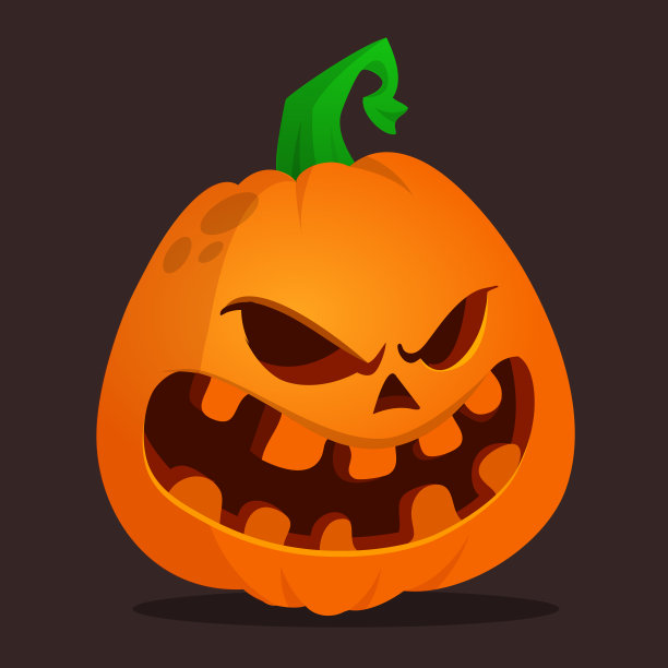 卡通有趣的万圣节南瓜头孤立在白色的背景。矢量图图片下载