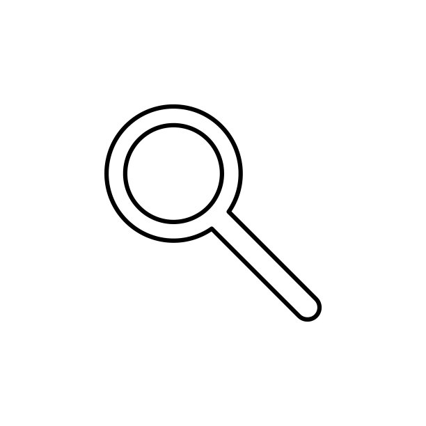 直线矢量图标搜索，放大镜。轮廓矢量图标图片下载