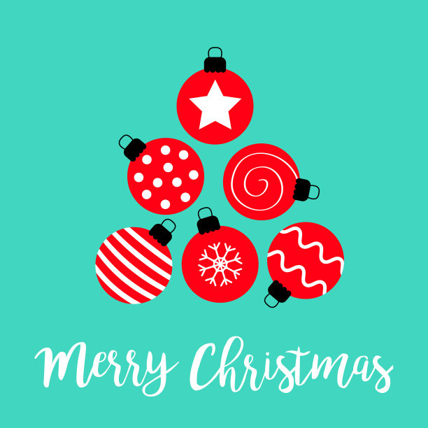 圣诞球套三角树形状可爱圆图片下载