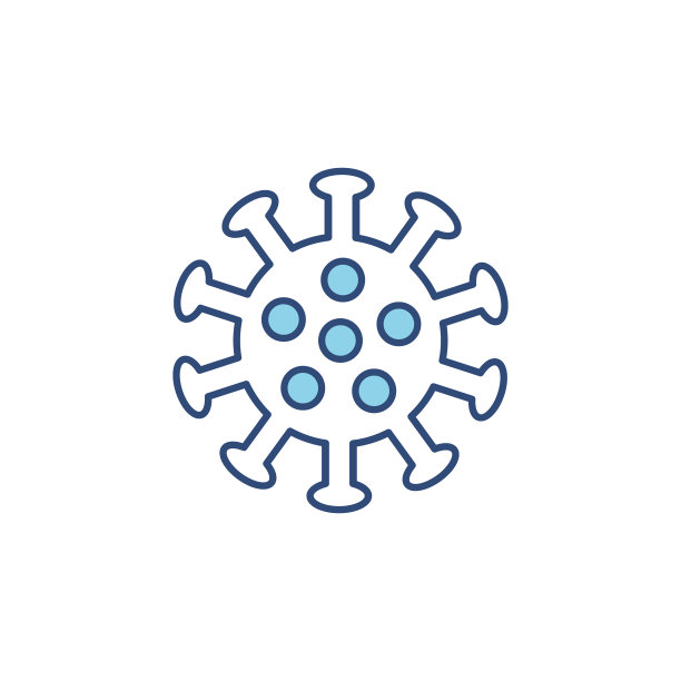 病毒线蓝色图标。图片下载