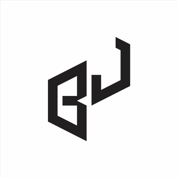 Bj的首字母标志与上到下的字母交织图片下载