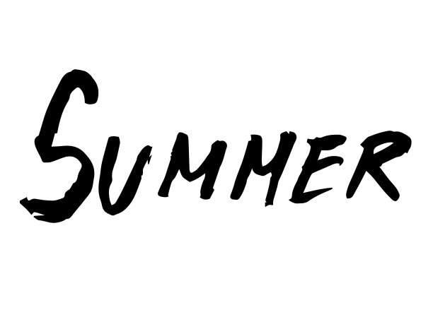 夏日签名，手写风格。矢量插图上的白色背景。刻字。图片下载