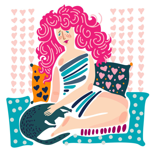 一个忧郁的pink-haired图片下载