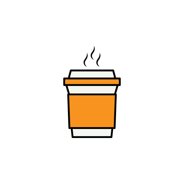 咖啡，杯子，带走图标。教育说明元素。标志和符号可以用于网页，标志，移动应用程序，UI, UX在白色背景图片下载