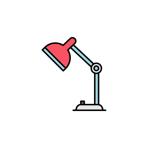台灯，灯的图标。教育说明元素。标志和符号可以用于网页，标志，移动应用程序，UI, UX在白色背景图片下载