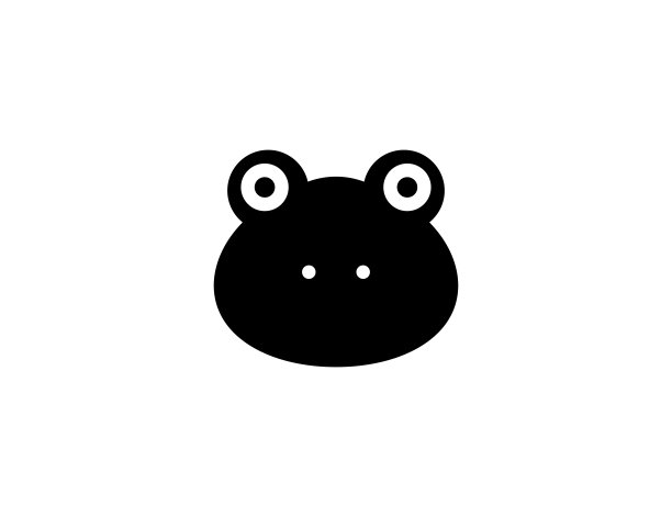 青蛙的头图标。孤立的青蛙脸轮廓符号-向量图片下载