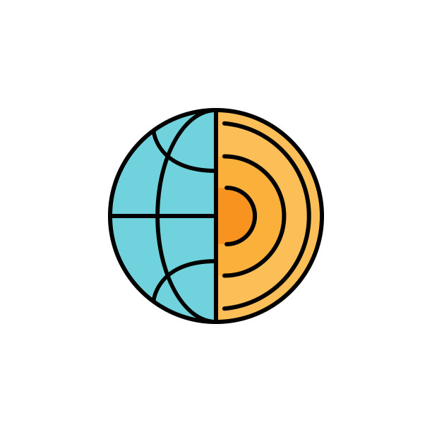 科学，地球，核图标。教育说明元素。标志和符号可以用于网页，标志，移动应用程序，UI, UX在白色背景图片下载