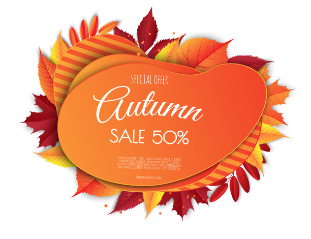 秋天季节的背景框架与秋天的落叶和文字的空间。矢量图图片下载