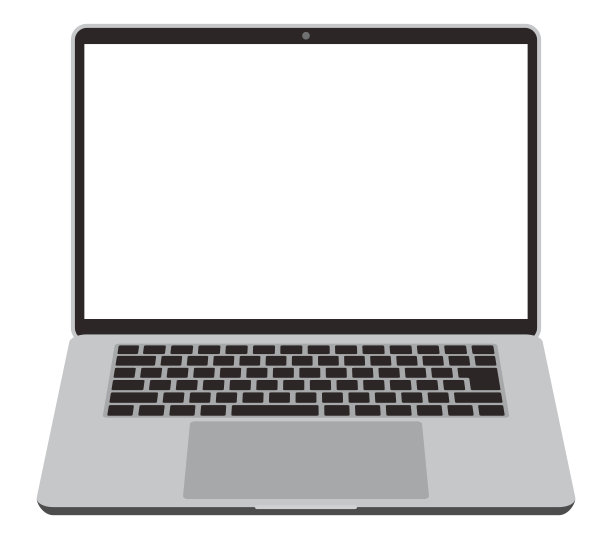 一个简单的前置笔记本电脑屏幕，屏幕内部是透明的。图片下载