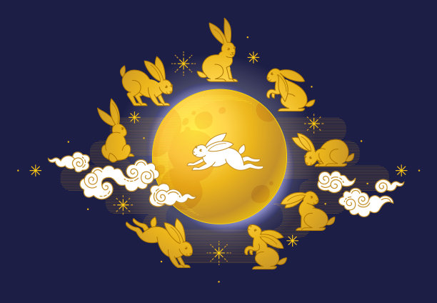 矢量贺卡与中秋节插图图片下载