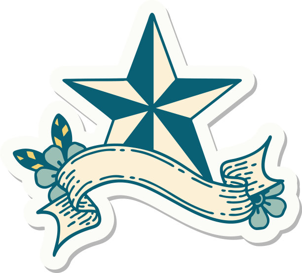 星星banner纹身贴纸图片下载