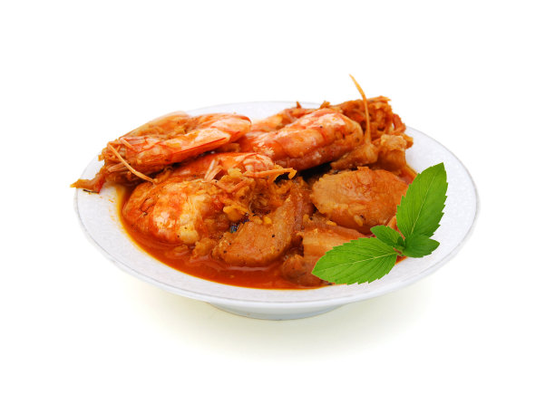 白酱虾和猪肉图片下载