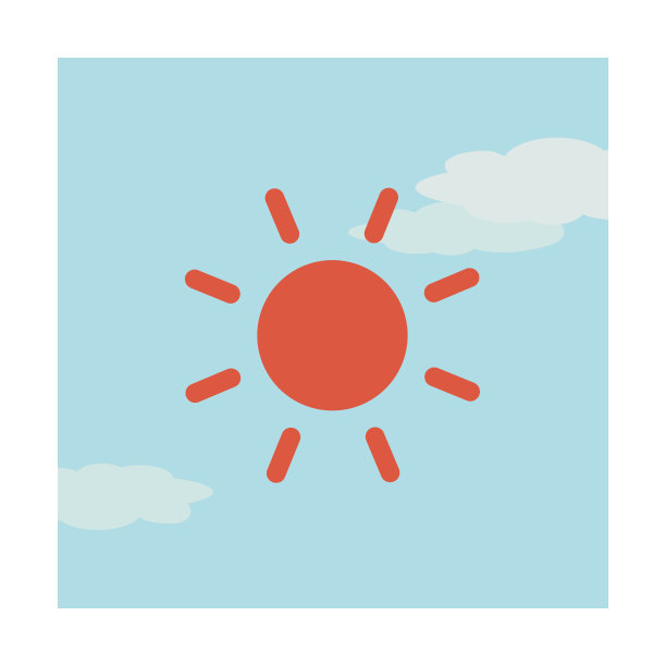 简单白天的插图。正方形图标。图片下载