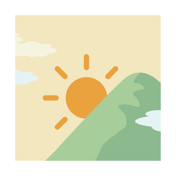 简单的早晨插图。正方形图标。图片下载