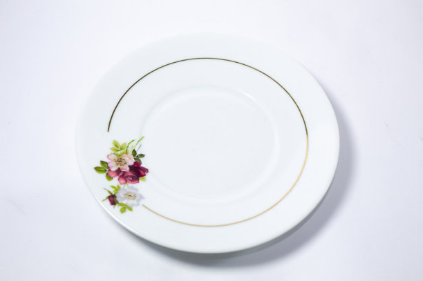 白色花纹陶瓷板图片下载