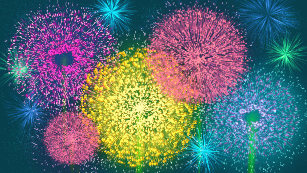 燃放烟花的背景插图图片下载