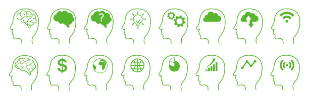 人类的大脑。孤立的矢量图标图片下载