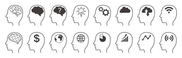 人类的大脑。孤立的矢量图标图片下载