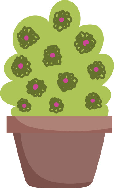 盆景花卉装饰孤立图标上图片下载