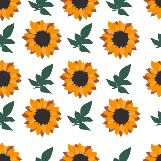 无缝图案与向日葵图片下载