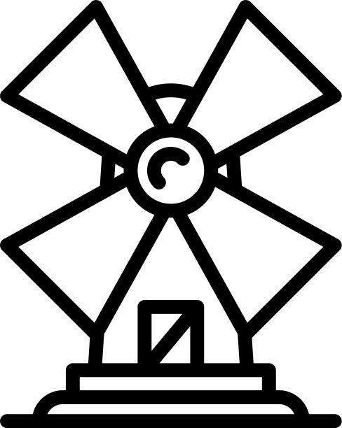 风车图标轮廓风格图片下载